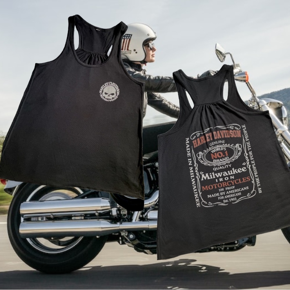 Harley Davidson racer back graphic tee